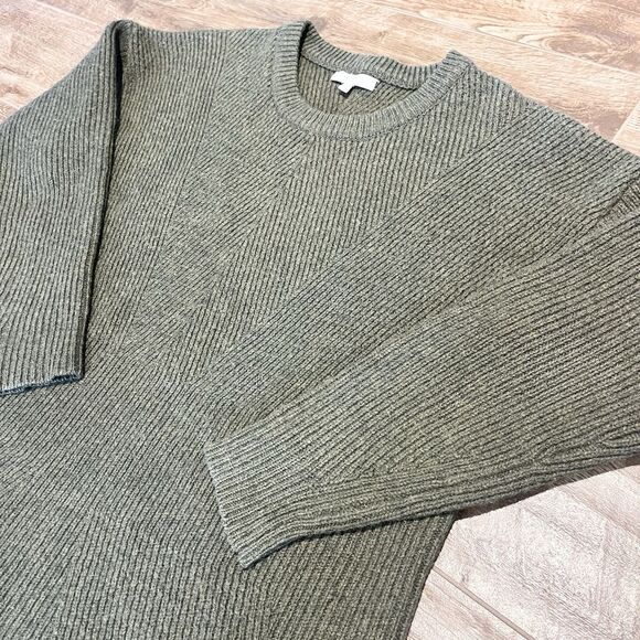 Madewell Sweaters - Madewell Sweater Womens Size Small Olive Merino Wool Ribbed Casual Stretch Top